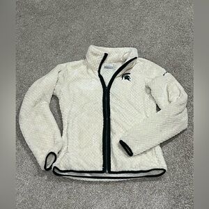 Women’s small MSU Columbia fuzzy zip up jacket-size small